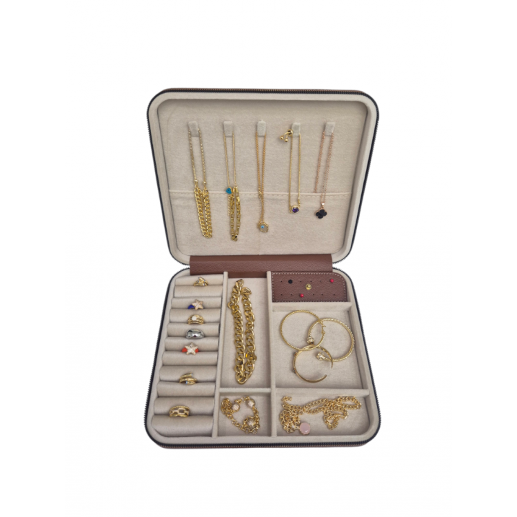 Büyük Boy ( 27×24) Takı Düzenleyici Takı Saklama Kutusu Seyehat Çantasi Ahşap Kasa