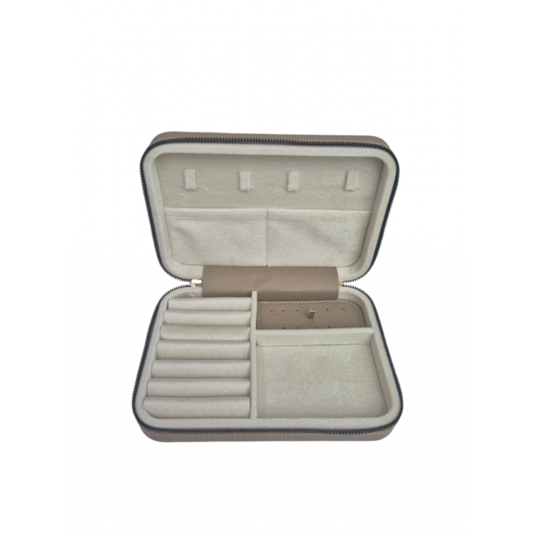 Kadın Takı Kutusu  Ahşap  Çok Gözlü, Taşınabilir, Fermuarlı Mücevher Saklama ve Düzenleme Kutusu – Yüzük, Kolye, Bilezik Organizer”