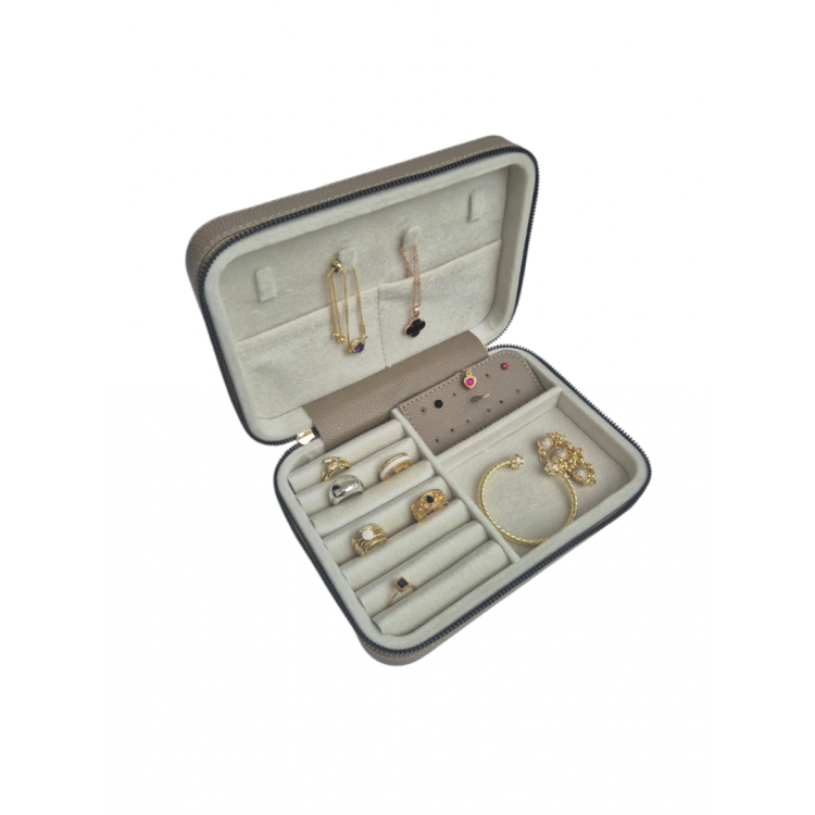 Kadın Takı Kutusu  Ahşap  Çok Gözlü, Taşınabilir, Fermuarlı Mücevher Saklama ve Düzenleme Kutusu – Yüzük, Kolye, Bilezik Organizer”