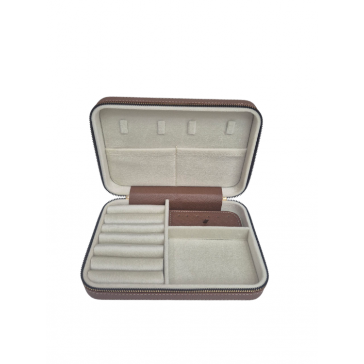 Kadın Takı Kutusu  Ahşap  Çok Gözlü, Taşınabilir, Fermuarlı Mücevher Saklama ve Düzenleme Kutusu – Yüzük, Kolye, Bilezik Organizer”