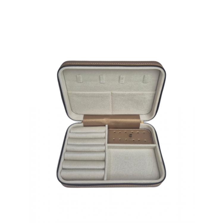 Kadın Takı Kutusu  Ahşap  Çok Gözlü, Taşınabilir, Fermuarlı Mücevher Saklama ve Düzenleme Kutusu – Yüzük, Kolye, Bilezik Organizer”