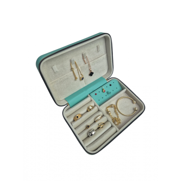 Kadın Takı Kutusu  Ahşap  Çok Gözlü, Taşınabilir, Fermuarlı Mücevher Saklama ve Düzenleme Kutusu – Yüzük, Kolye, Bilezik Organizer”