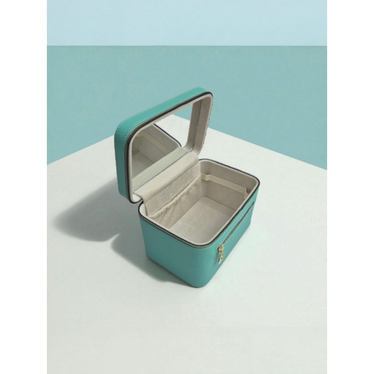 Aynalı Makyaj ve Takı Düzenleme Çantası - Fermuarlı Taşıma Kutusu