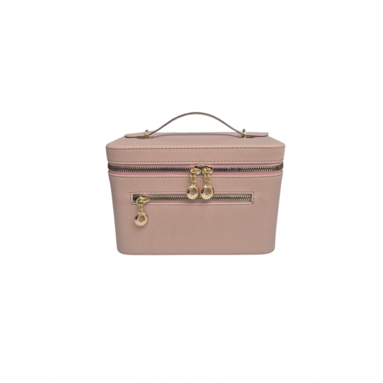 Aynalı Makyaj ve Takı Düzenleme Çantası - Fermuarlı Taşıma Kutusu