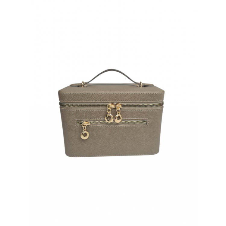 Aynalı Makyaj ve Takı Düzenleme Çantası - Fermuarlı Taşıma Kutusu