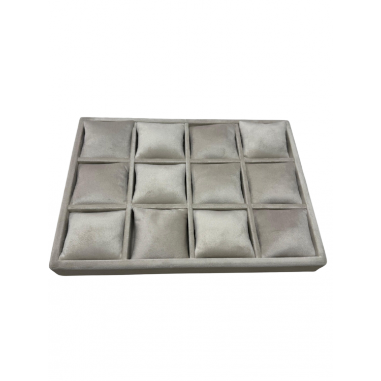 12 Bölmeli Ahşap Saat Kutusu Baby Face Kumaş Saat Düzenleyici