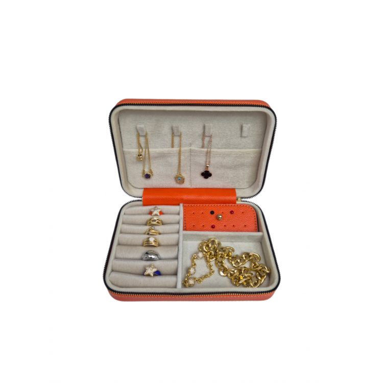 Kadın Takı Kutusu  Ahşap  Çok Gözlü, Taşınabilir, Fermuarlı Mücevher Saklama ve Düzenleme Kutusu – Yüzük, Kolye, Bilezik Organizer”