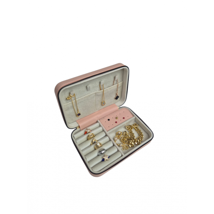 Kadın Takı Kutusu  Ahşap  Çok Gözlü, Taşınabilir, Fermuarlı Mücevher Saklama ve Düzenleme Kutusu – Yüzük, Kolye, Bilezik Organizer”