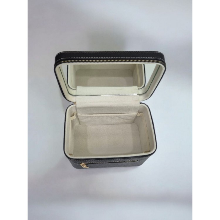 Aynalı Makyaj ve Takı Düzenleme Çantası - Fermuarlı Taşıma Kutusu