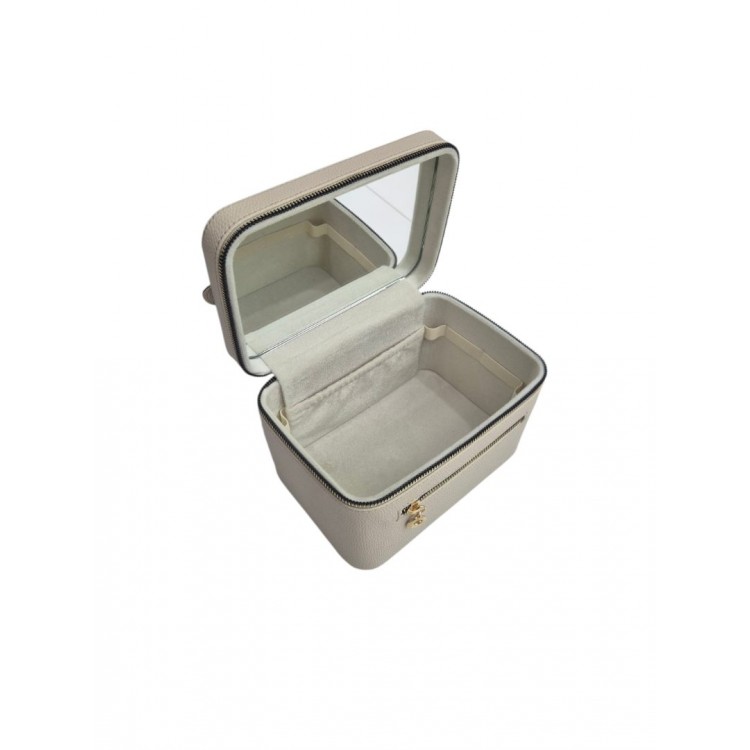 Aynalı Makyaj ve Takı Düzenleme Çantası - Fermuarlı Taşıma Kutusu