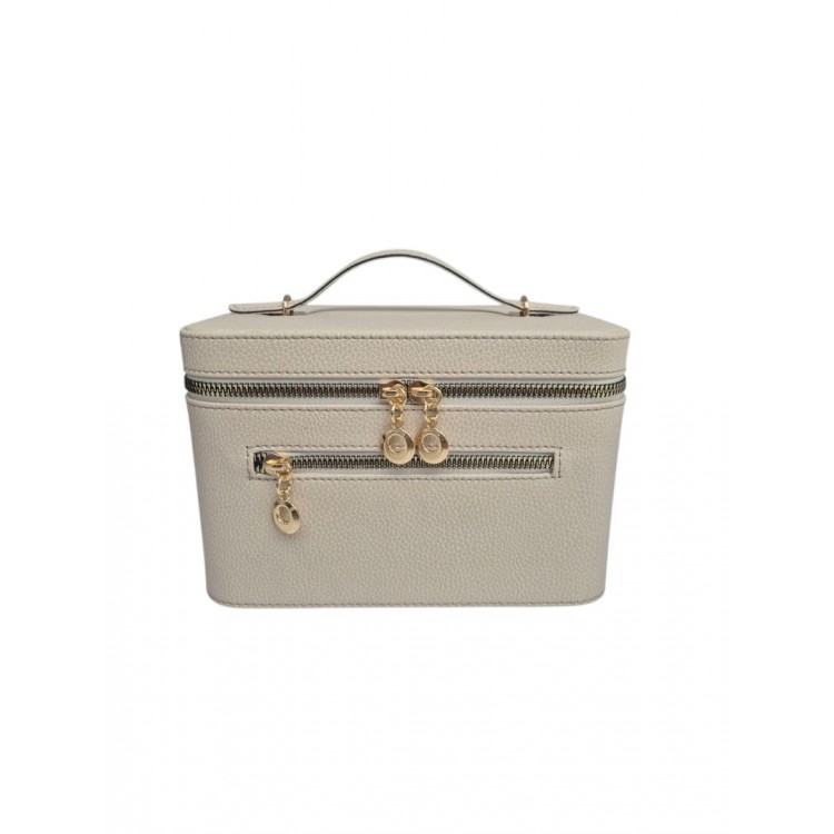 Aynalı Makyaj ve Takı Düzenleme Çantası - Fermuarlı Taşıma Kutusu