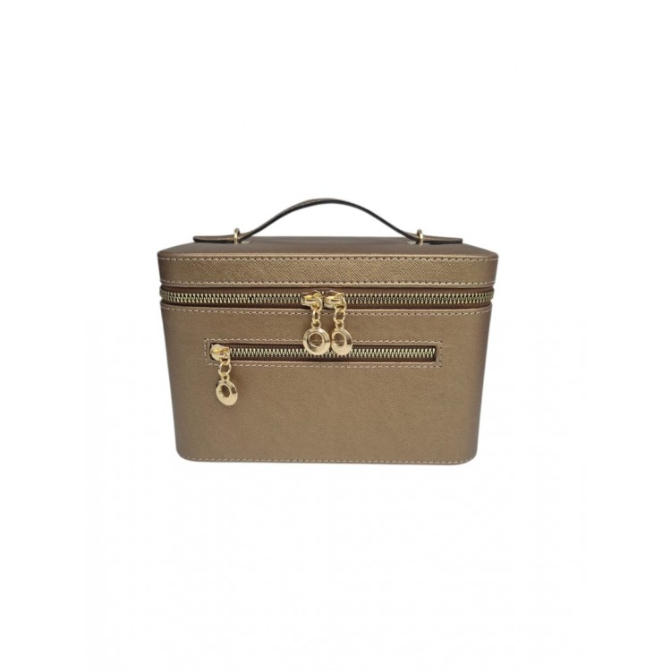 Aynalı Makyaj ve Takı Düzenleme Çantası - Fermuarlı Taşıma Kutusu