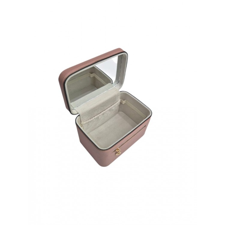 Aynalı Makyaj ve Takı Düzenleme Çantası - Fermuarlı Taşıma Kutusu
