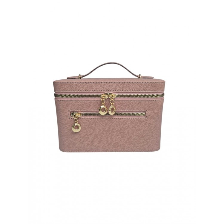 Aynalı Makyaj ve Takı Düzenleme Çantası - Fermuarlı Taşıma Kutusu