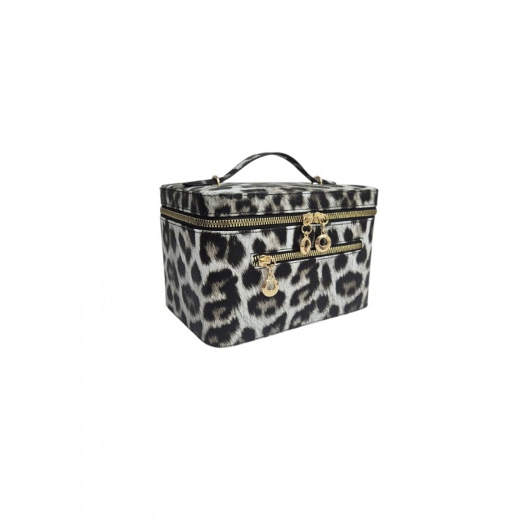 Aynalı Makyaj ve Takı Düzenleme Çantası - Fermuarlı Taşıma Kutusu