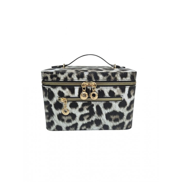 Aynalı Makyaj ve Takı Düzenleme Çantası - Fermuarlı Taşıma Kutusu