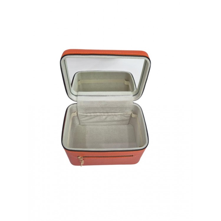 Aynalı Makyaj ve Takı Düzenleme Çantası - Fermuarlı Taşıma Kutusu