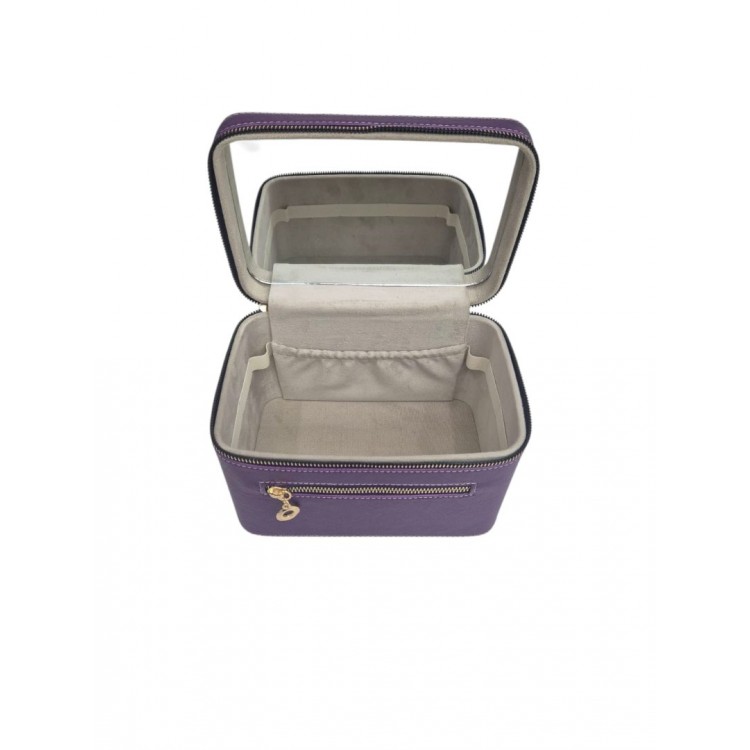 Aynalı Makyaj ve Takı Düzenleme Çantası - Fermuarlı Taşıma Kutusu