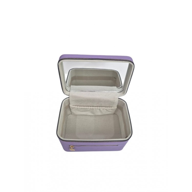 Aynalı Makyaj ve Takı Düzenleme Çantası - Fermuarlı Taşıma Kutusu