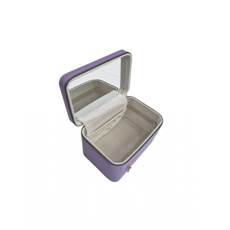 Aynalı Makyaj ve Takı Düzenleme Çantası - Fermuarlı Taşıma Kutusu