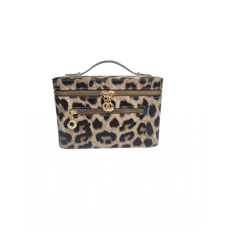 Aynalı Makyaj ve Takı Düzenleme Çantası - Fermuarlı Taşıma Kutusu