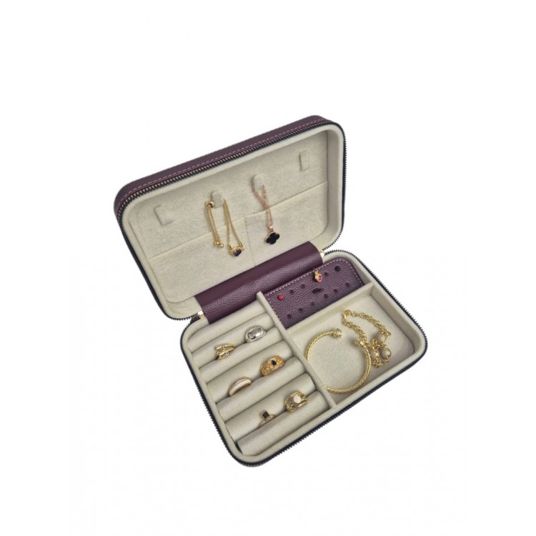 Kadın Takı Kutusu  Ahşap  Çok Gözlü, Taşınabilir, Fermuarlı Mücevher Saklama ve Düzenleme Kutusu – Yüzük, Kolye, Bilezik Organizer”