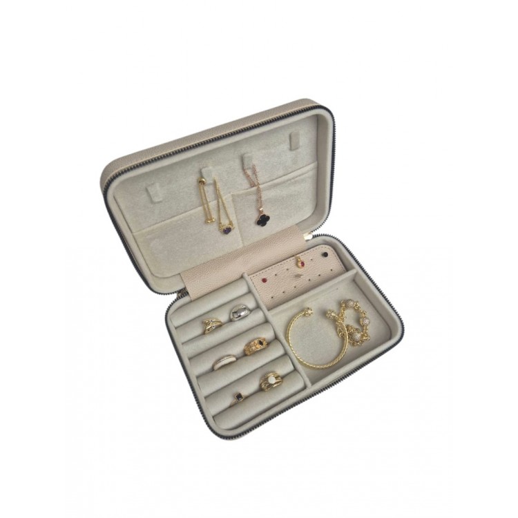 Kadın Takı Kutusu  Ahşap  Çok Gözlü, Taşınabilir, Fermuarlı Mücevher Saklama ve Düzenleme Kutusu – Yüzük, Kolye, Bilezik Organizer”