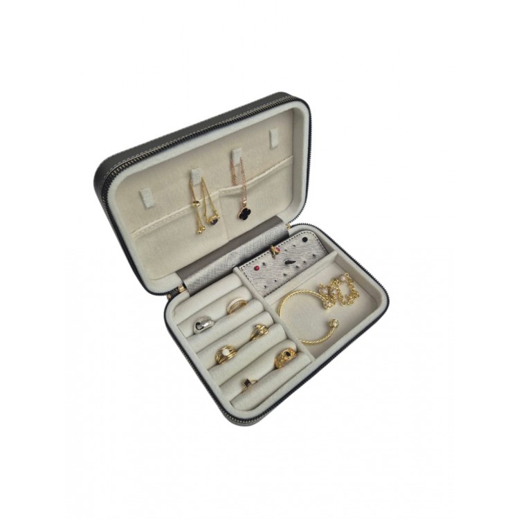 Kadın Takı Kutusu  Ahşap  Çok Gözlü, Taşınabilir, Fermuarlı Mücevher Saklama ve Düzenleme Kutusu – Yüzük, Kolye, Bilezik Organizer”