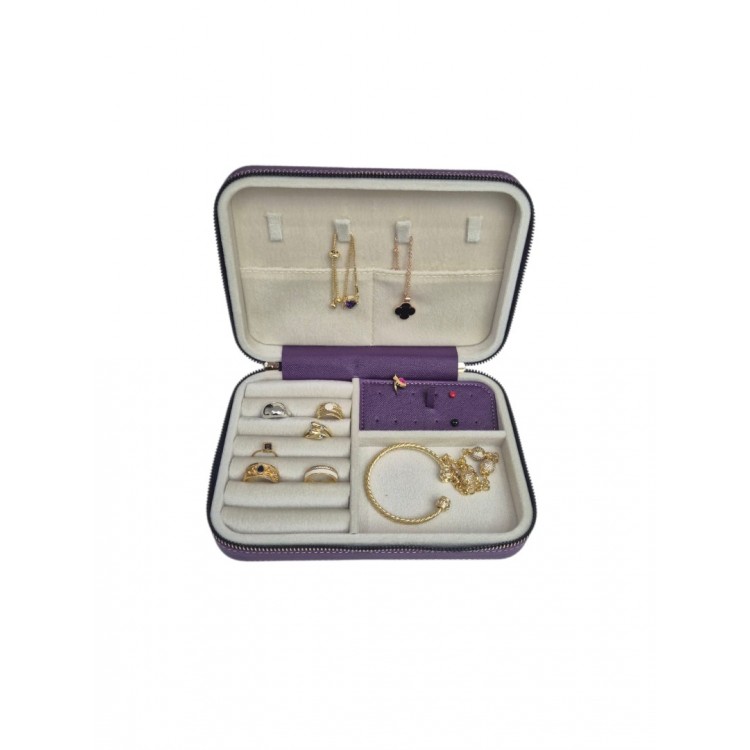 Kadın Takı Kutusu  Ahşap  Çok Gözlü, Taşınabilir, Fermuarlı Mücevher Saklama ve Düzenleme Kutusu – Yüzük, Kolye, Bilezik Organizer”