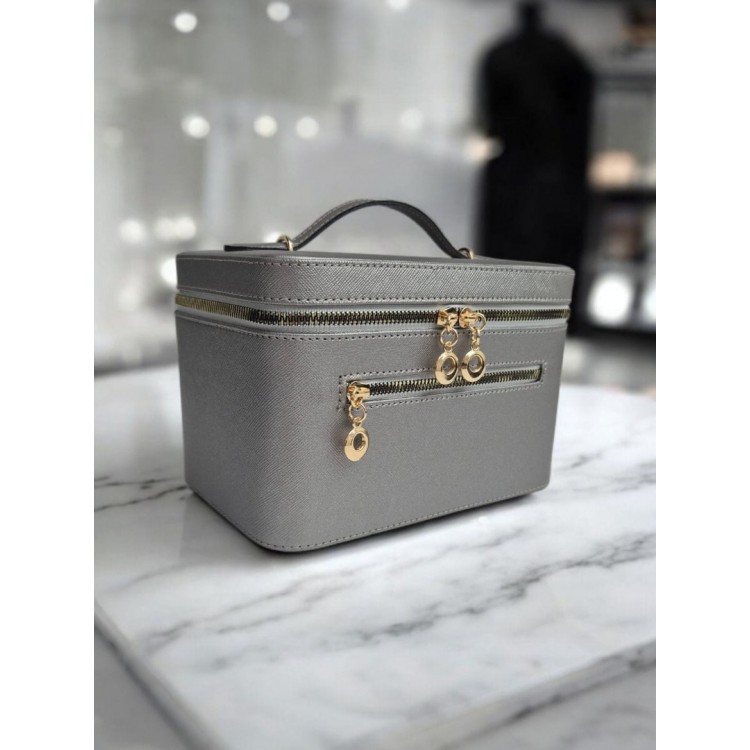 Aynalı Makyaj ve Takı Düzenleme Çantası - Fermuarlı Taşıma Kutusu