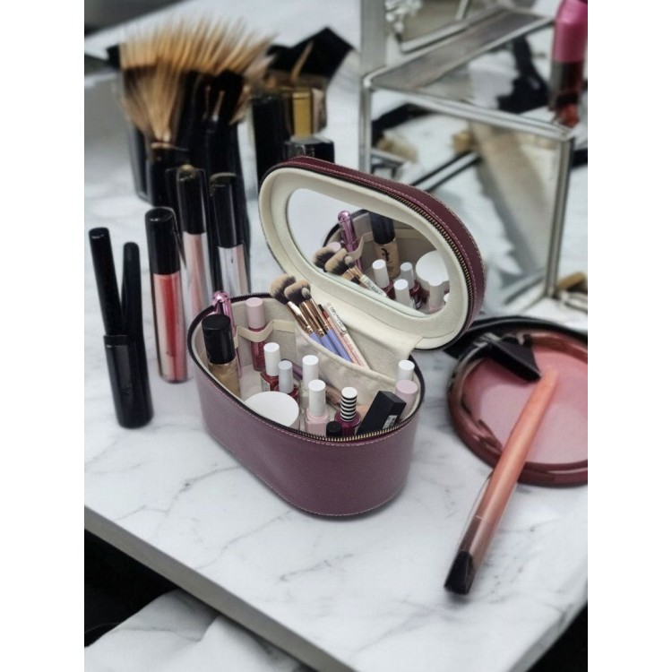 Aynalı Büyük Kapasiteli Makyaj ve Aksesuar Düzenleme Kutusu | Deri Görünümlü  Organizer