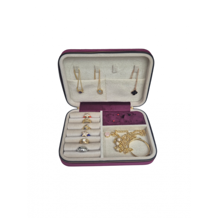 Büyük Boy  ( 14×21)  Kadife Düzenleyici  Takı Saklama Kutusu  Seyehat Çantasi Ahşap Kasa