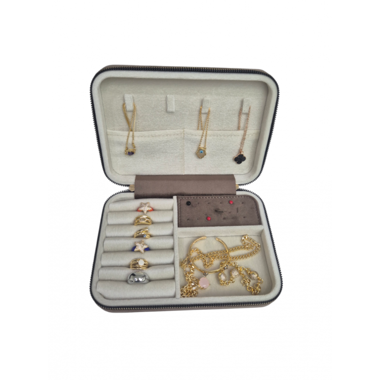 Büyük Boy  ( 14×21)  Kadife Düzenleyici  Takı Saklama Kutusu  Seyehat Çantasi Ahşap Kasa