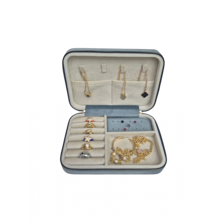 Büyük Boy  ( 14×21)  Kadife Düzenleyici  Takı Saklama Kutusu  Seyehat Çantasi Ahşap Kasa