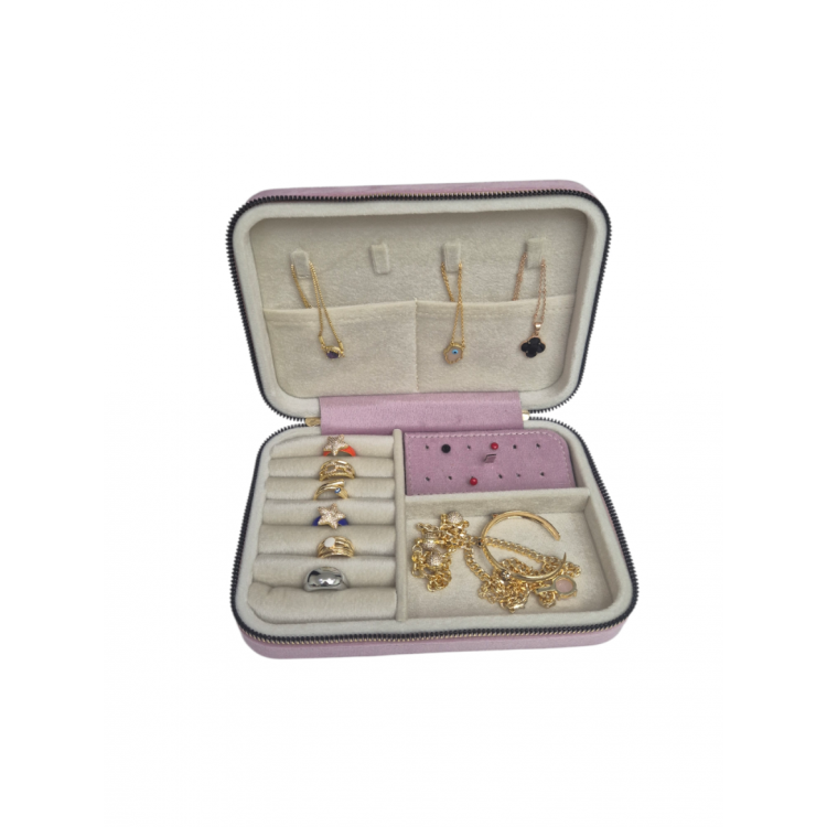 Büyük Boy  ( 14×21)  Kadife Düzenleyici  Takı Saklama Kutusu  Seyehat Çantasi Ahşap Kasa