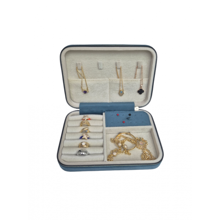 Büyük Boy  ( 14×21)  Kadife Düzenleyici  Takı Saklama Kutusu  Seyehat Çantasi Ahşap Kasa