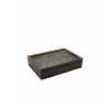 Koyu Ceviz MDF 10 Bölmeli Mıknatıs Kapaklı 31x21x9 cm Cam Kapaklı Saat Kutusu Organizer