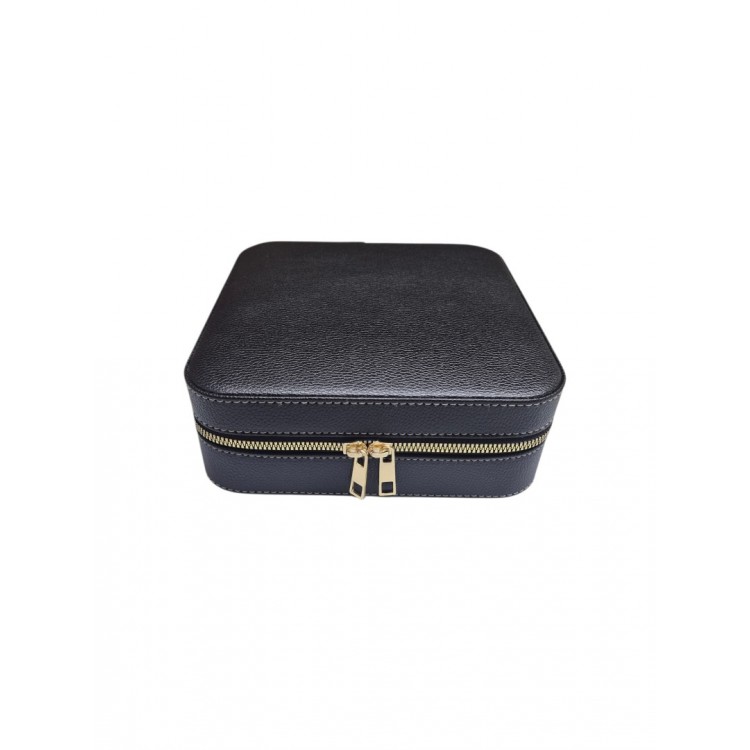 Ahşap Kasa 6’lı Saat Kutusu | 20×20×7 cm | Kadife İç Yüzey, Fermuarlı Saat Saklama Kutusu