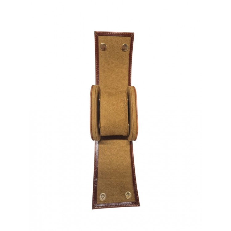 Tekli Saat Kutusu Çıtçıtlı Deri Saat Koruma Kılıfı Taba