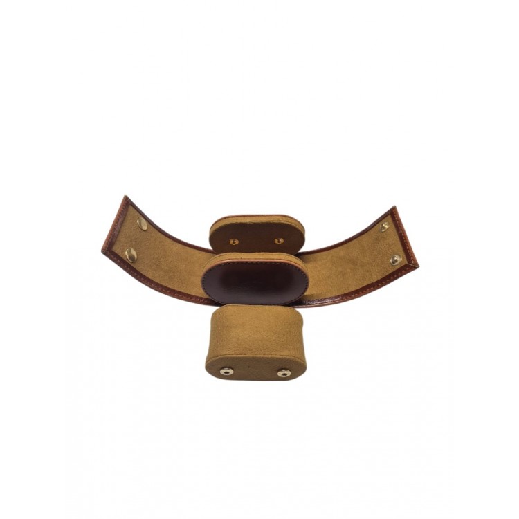 Tekli Saat Kutusu Çıtçıtlı Deri Saat Koruma Kılıfı Taba