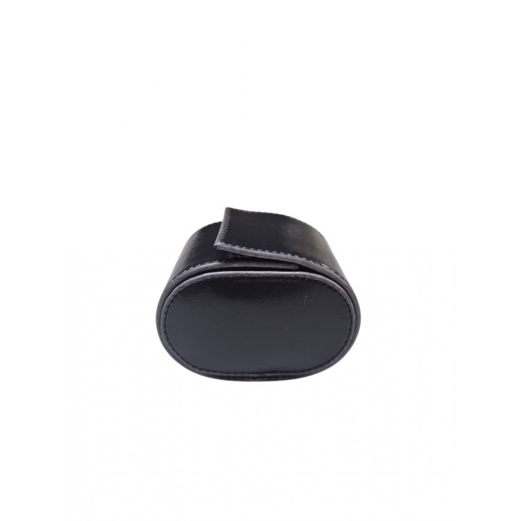 Tekli Saat Kutusu Çıtçıtlı Deri Saat Koruma Kılıfı Siyah